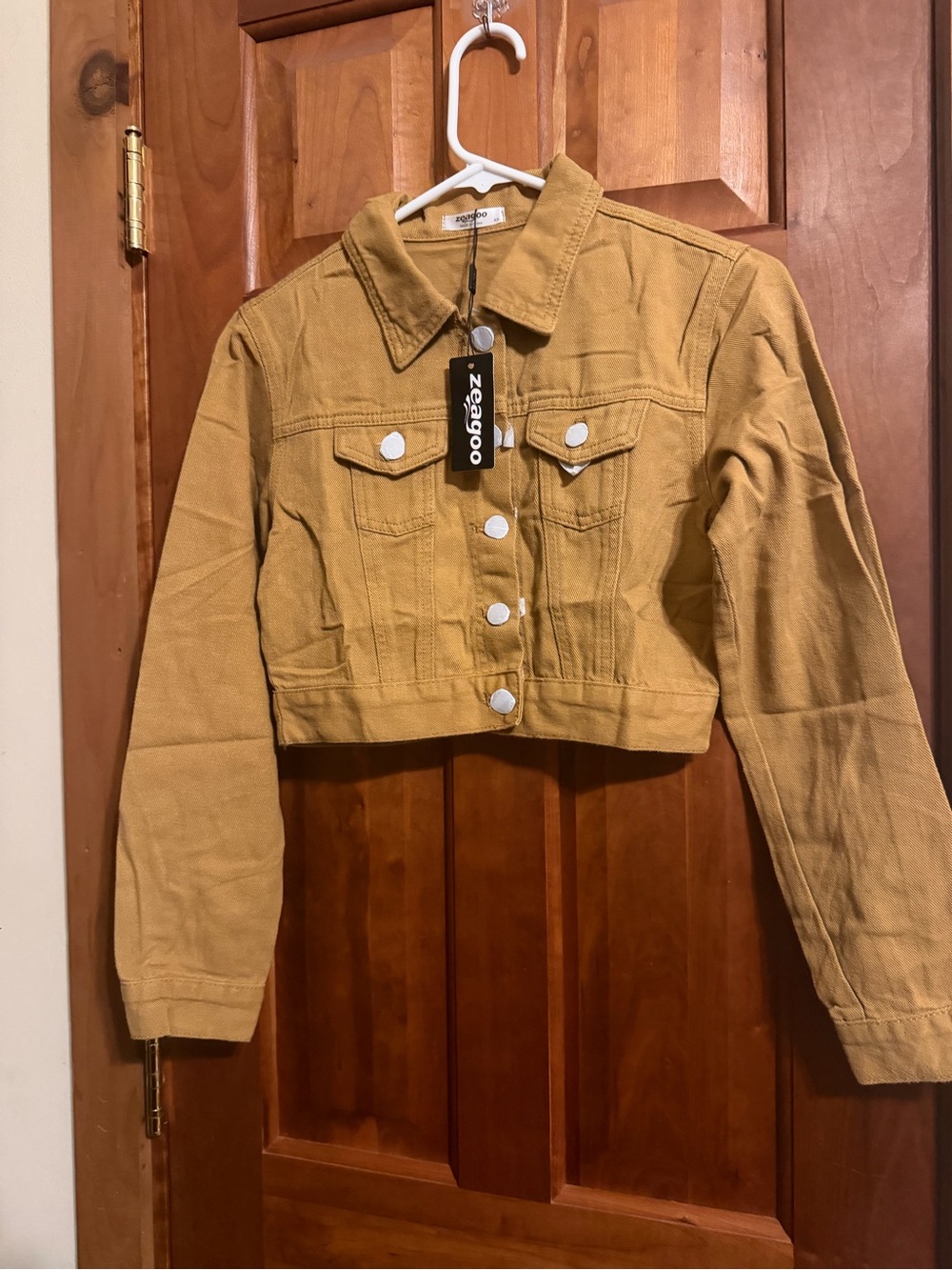 zeagoo Cropped Mustard Jean Jacket